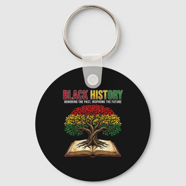 Chaveiro Livro da Árvore da História Negra em Homenagem ao  (Frente)