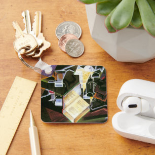 Chaveiro Livro, Pipe e Óculos, Juan Gris, Cubismo Vintage