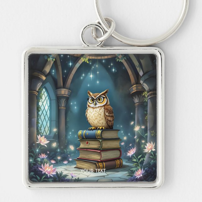 Chaveiro Livros de óculos de coruja fantasma (Frente)