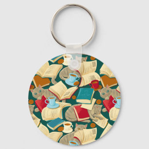 Chaveiro Livros e gatos