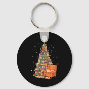 Chaveiro Livros engraçados de Natal Árvore Amante de Livros