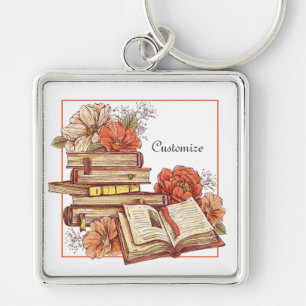 Chaveiro Livros Personalizados E Flores