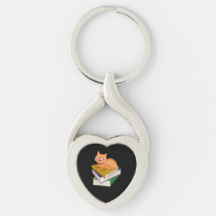 Chaveiro Livros - Presente do Livro de Gatos e Livros