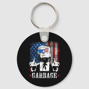 Chaveiro Lixo Para Trump 2024 Homens Engraçados De Bandeira