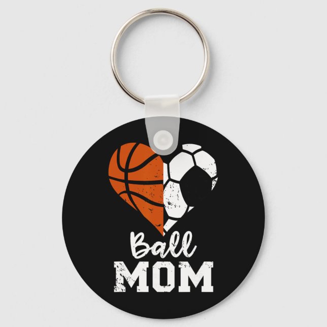 Chaveiro Ll Mãe Coração Engraçado Futebol Sketll Mãe  (Frente)