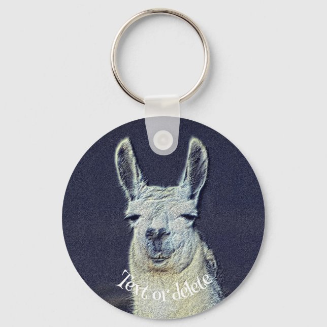 Chaveiro Llama Face Animal Art Personalizado (Frente)