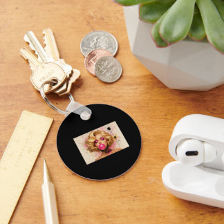 Chaveiro Llavero Pop Art Glam – Mujer Rubia con Chicle