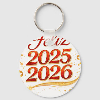 Chaveiro Llavero Tipo Chapa con Diseño “Feliz 2025–2026” | 