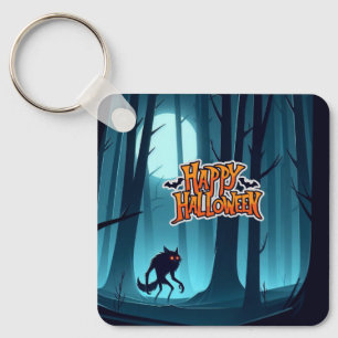 Chaveiro Lobisomem e abóboras do Halloween