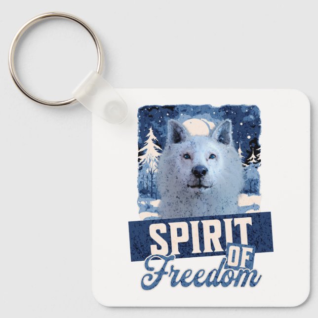 Chaveiro Lobo Ártico Espírito de Liberdade Design de Vida S (Frente)