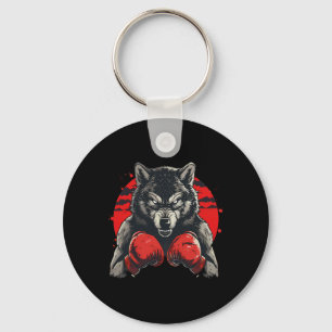 Chaveiro Lobo Boxeador Com Luvas de Boxe Kickboxing Boxe Di