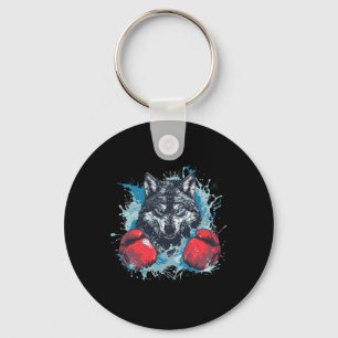 Chaveiro Lobo Boxeador Com Luvas de Boxe Kickboxing Boxe Di