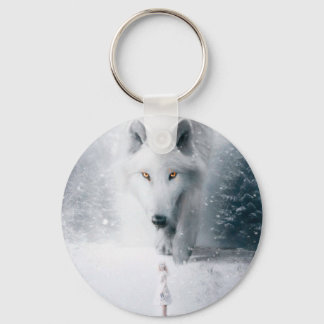 Chaveiro Lobo branco gigante