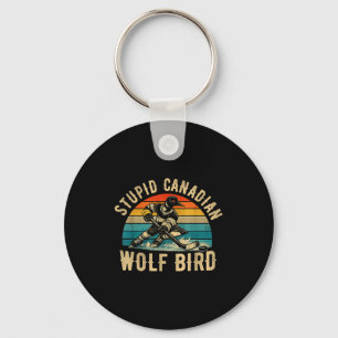 Chaveiro Lobo canadense idiota pássaro vintage gancho aquec