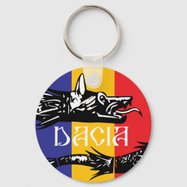 Chaveiro Lobo dácio - bandeira tricolor - branco