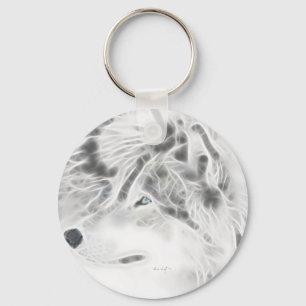 Chaveiro Lobo de prata bonito