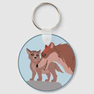 Chaveiro Lobo e filhote de cachorro do pai