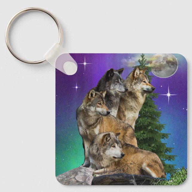 Chaveiro Lobo e Lua (Frente)