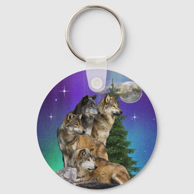 Chaveiro Lobo e Lua (Frente)