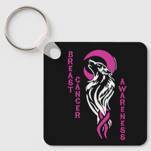 Chaveiro Lobo/Lua...Cancer de peito