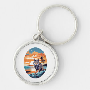 Chaveiro Lobo na Praia