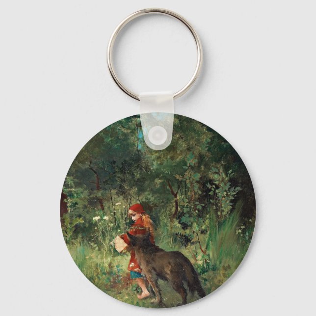 Chaveiro Lobo no Caminho com Vermelho (Frente)