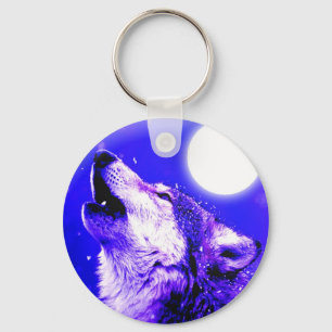 Chaveiro Lobo que urra na lua
