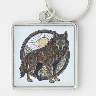 Chaveiro Lobo Tribal