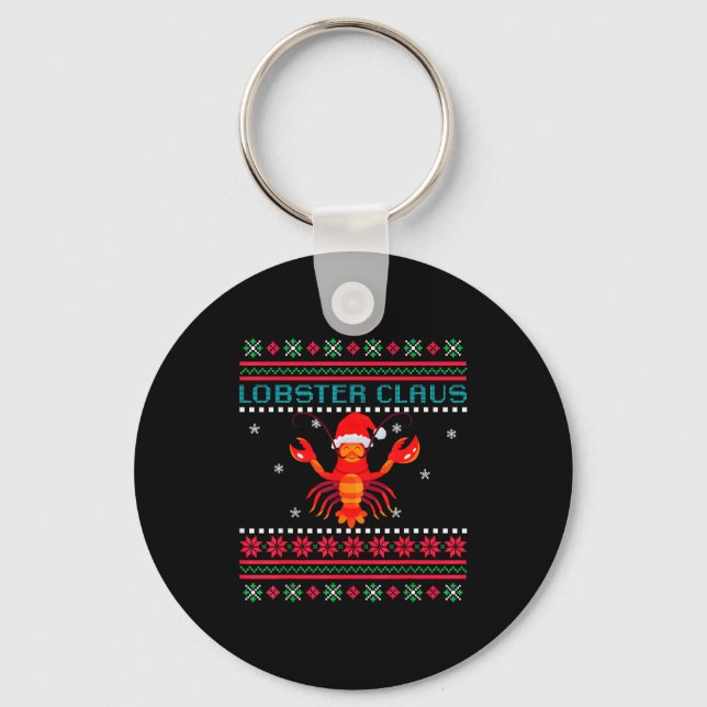 Chaveiro Lobster Claus Ugly Sweater For Lobster Lovers On C (Frente)