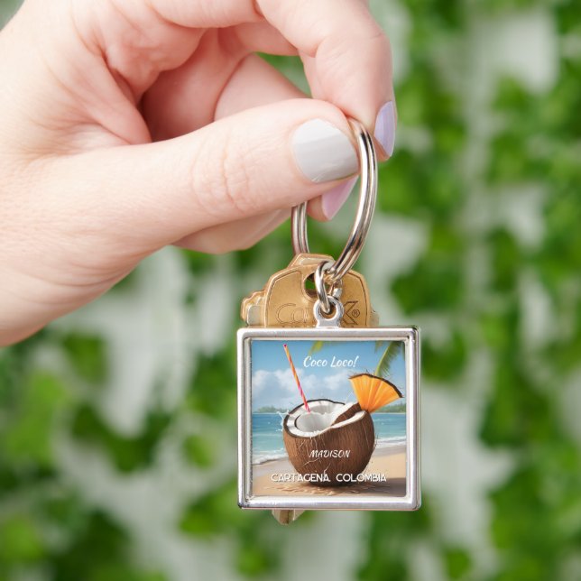 Chaveiro Localização Personalizada Coco Loco (Mão)