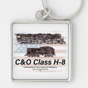 Chaveiro Locomotiva Allegheny C&O Classe H-8 - bandeira ame