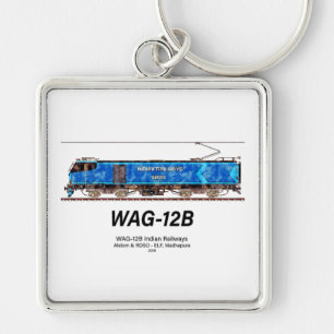 Chaveiro Locomotiva WAG-12B. Caminho de ferro da Índia