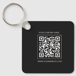 Chaveiro Logo, custom QR code text double sided black
