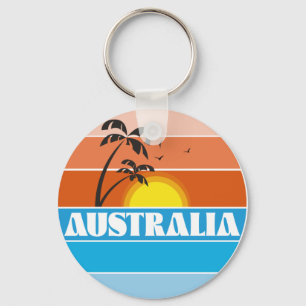 Chaveiro Logo metal retro pôr do sol australiano anos 80 cl