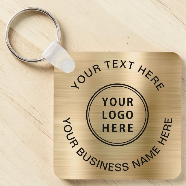 Chaveiro Logo Promocional Dourado (Logo Promotional Gold Keychain)
