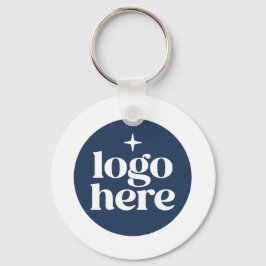 Chaveiro Logotipo Azul de Negócios de Código QR Simples