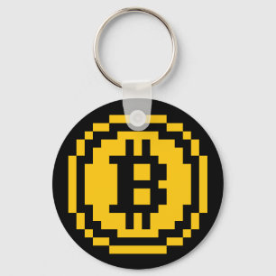 Chaveiro Logotipo Bitcoin BTC 8-Bit Pulseira Básica