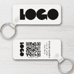 Chaveiro Logotipo comercial limpo e código QR, horizontal d<br><div class="desc">Chaveiros personalizados de logotipo leve e à prova d'água com um design mínimo simples. Adicione seu URL para criar o código QR,  o logotipo e o texto.</div>
