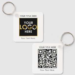 Chaveiro Logotipo comercial personalizado Código QR e texto