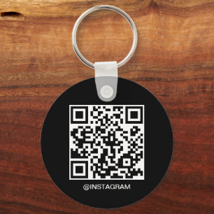 Chaveiro Logotipo comercial personalizável Código QR Preto