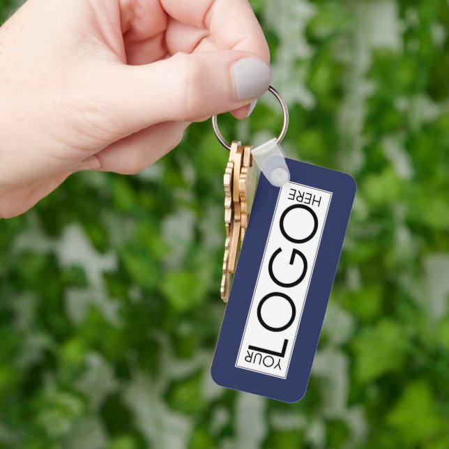 Chaveiro Logotipo comercial profissional Promo QR Código az (Mão)