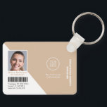 Chaveiro Logotipo corporativo ID de foto do funcionário - q<br><div class="desc">Cartões profissionais de identificação de fotos de funcionários corporativos</div>