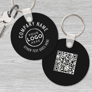 Chaveiro Logotipo da empresa de código QR minimalista preto