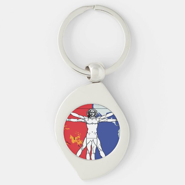 Chaveiro Logotipo da Missão Skylab 2 Vitruvian Man (Frente)