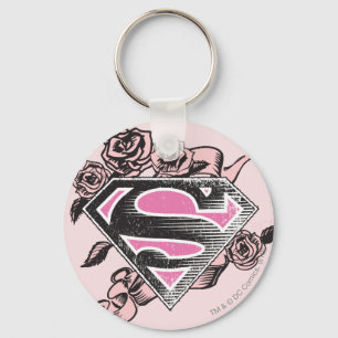 Chaveiro Logotipo da Supergirl com Rosas