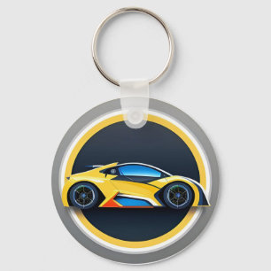 Chaveiro Logotipo de Carro Esportivo em Estilo Circular Mod