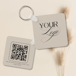 Chaveiro Logotipo de Código QR de Texto Personalizado Premi