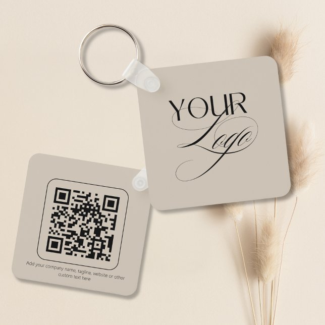 Chaveiro Logotipo de Código QR de Texto Personalizado Premi (Criador carregado)