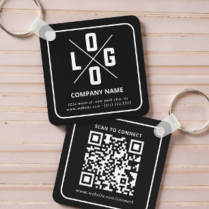 Chaveiro Logotipo de Código QR Personalizado Minimalista Mo