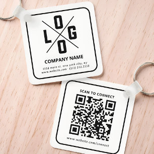Chaveiro Logotipo de Código QR Personalizado Minimalista Mo